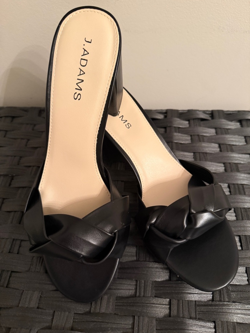 NIB - J. Adams Black Tori - Block Heeled Mules